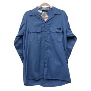Workrite FR Shirt Flame Resistant Blue Button Up Medium NWT
